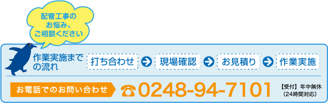 配管工事のお悩み、ご相談ください